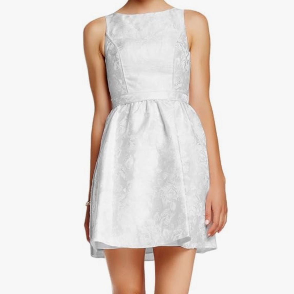AIDAN Aidan Mattox Women’s White Ivory Floral Jacquard Party Bridal Dress-Size 2
